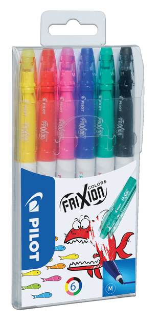 Feutre PILOT FriXion Colors Medium assorti 6 pièces