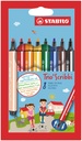 Feutre STABILO Trio Scribbi 368/8 assorti étui 8 pièces