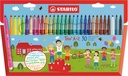 Viltstift STABILO Trio A-Z 378/30 assorti etui à 30 stuks