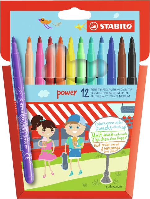 Feutre STABILO Power 280/12 assorti étui 12 pièces