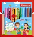 Feutre STABILO Cappi 168/12 Medium assorti étui 12 pièces