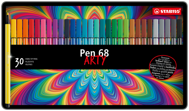 Feutre STABILO Pen 68 Arty Medium boîte 30 couleurs