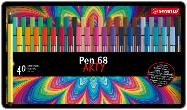 Feutre STABILO Pen 68 Arty Medium boîte 40 couleurs