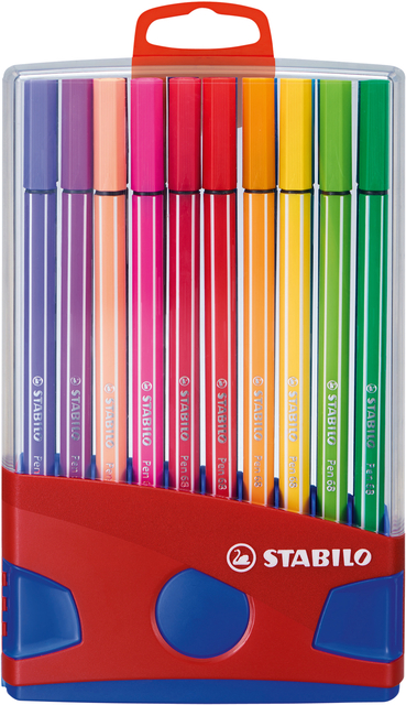 Feutre STABILO Pen 68 Colorparade rouge/bleu Medium assorti 20 pièces