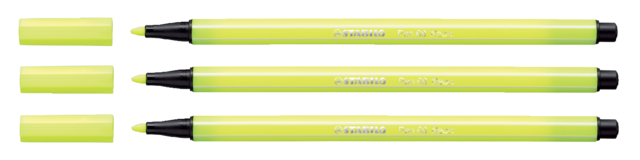 Viltstift STABILO Pen 68/024 medium neon geel