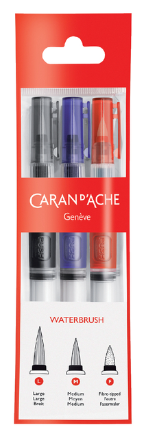 Pinceaux à réservoir Caran d’Ache Medium Large pointe feutre 3 pièces