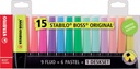 Markeerstift STABILO BOSS Original 70/15 assorti deskset à 15 stuks