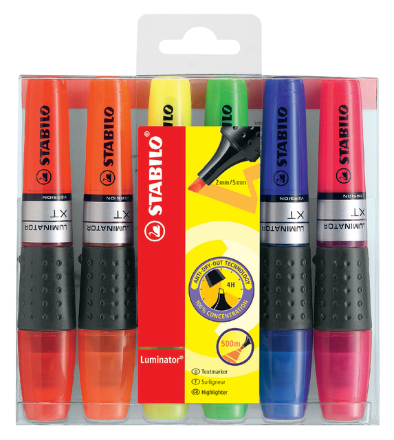 Surligneur STABILO Luminator XT 71/6 assorti étui 6 pièces