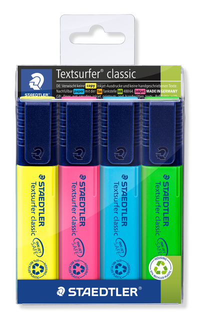 Markeerstift Staedtler 364 Textsurfer assorti 4 stuks