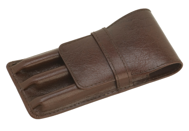 Trousse Stylos Cuir Eco 3 cases Noir