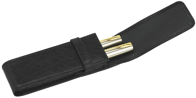 Pennenetui 322 2-delig nerfleer zwart