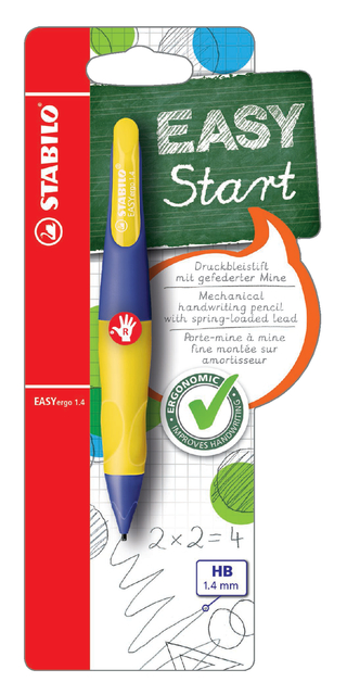 Portemine STABILO EASYergo 1,4mm droitier violet/néon jaune blister