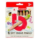 Crayon de couleur Bruynzeel Kids Soft + taille-crayon 6 couleurs