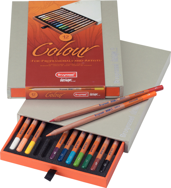 Crayons de couleur Bruynzeel Design set 12 pièces assorti