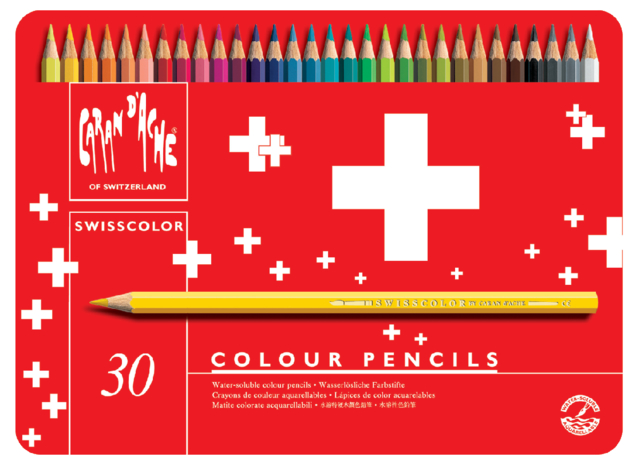 Kleurpotloden Caran d'Ache Swisscolor aquarel 30stuks ass.
