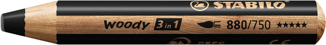 Crayons de couleur STABILO 880 woody 3-en-1 multi-usages noir