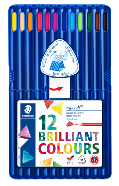 Crayons de couleur Staedtler Ergosoft triangulaire 12 pièces assorti
