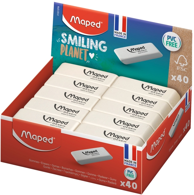 Gomme Maped Dessin Smiling Planet blanc
