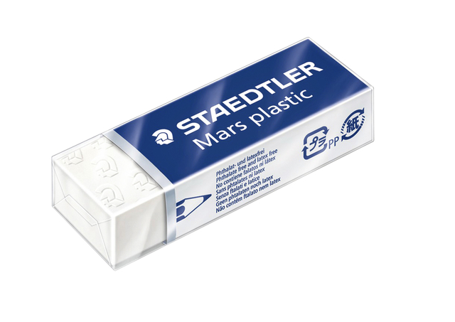 Gomme crayon Staedtler Mars 53650 65x23x10mm blanc