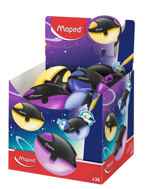 Taille-crayon Maped Galatic 1 trou présentoir 24 pièces assorti