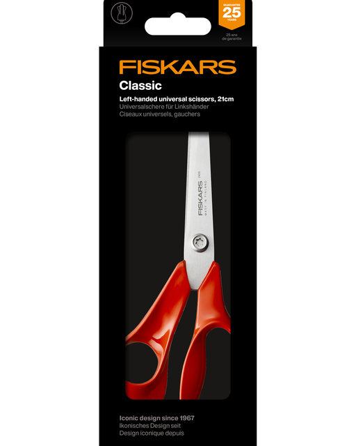Schaar Fiskars Classic universeel 21cm links rood