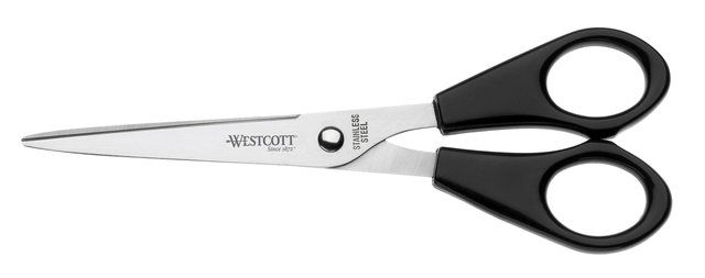 Kantoorschaar Westcott 155mm met kunststof grip rvs
