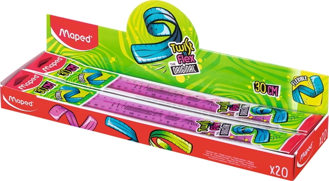 Liniaal Maped Twist 'n Flex 30cm assorti