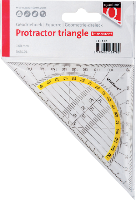 Equerre géométrique Quantore 140mm transparent