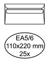 Enveloppe Quantore EA5/6 110x220mm autocollante blanc 25 pièces