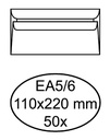 Enveloppe Quantore EA5/6 110x220mm autocollante blanc 50 pièces
