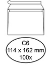 Enveloppe Quantore C6 114x162mm autocollante blanc 100 pièces