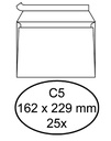 Envelop Quantore bank C5 162x229mm zelfklevend wit 25 stuks
