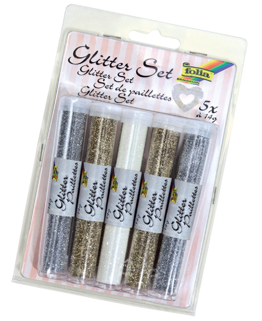 Poudre pailletée Folia 14g Stardust  5 tubes 3 couleurs