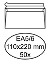 Enveloppe Hermes EA5/6 110x220mm autocollante blanc 50 pièces