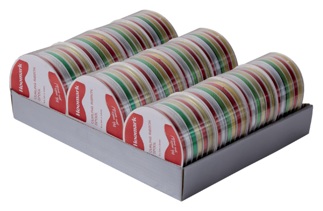 Ruban cadeau Hoomark métallique 6x5m display 12 rouleaux