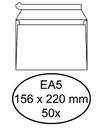 Enveloppe Hermes EA5 156x220mm autocollante AC blanc 50 pièces
