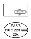 Envelop Quantore 110x220mm venster 3x10cm rechts zelfklevend 25 stuks