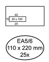 Enveloppe Quantore 110x220mm fenêtre gauche 3x10cm autocollante 25 pièces