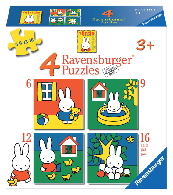 Puzzel Ravensburger Nijntje 4x puzzels 6+9+12+16 stuks