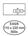 Enveloppe Quantore 110x220mm fenêtre droite 3x10cm autocollante 500 pièces