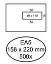 Envelop Hermes EA5 156x220mm venster 4x11 rechts zelfklevend 500 stuks