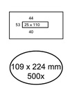 Enveloppe Quantore 109x224mm fenêtre centrale 25x110mm gommée 500 pièces