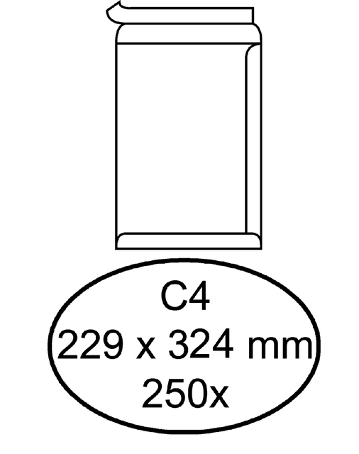 Enveloppe Quantore C4 229x324mm autocollante blanc 250 pièces