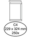 Enveloppe Quantore C4 229x324mm autocollante blanc 250 pièces