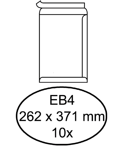 Enveloppe Hermes EB4 262x371mm autocollant blanc 10 pièces