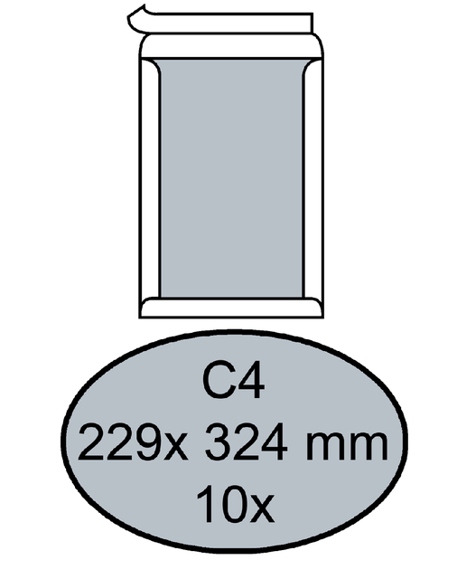Enveloppe Quantore dos carton C4 229x324mm autocollante blanc 10 pièces