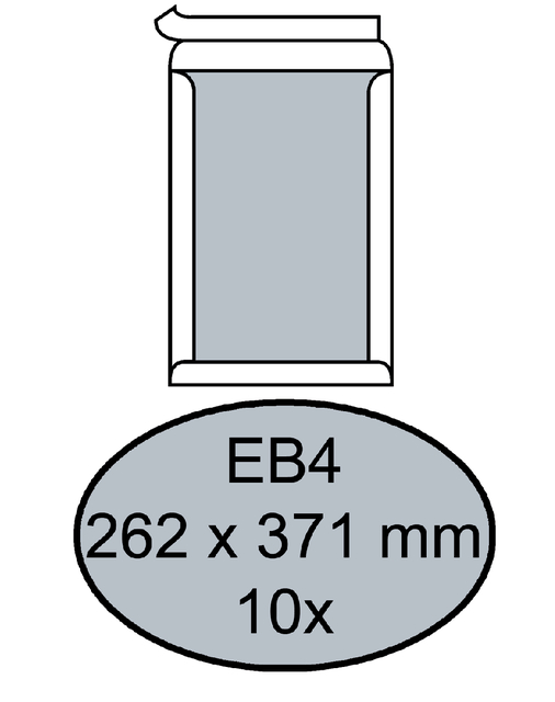 Enveloppe Quantore dos carton EB4 262x371mm autocollante blanc 10 pièces
