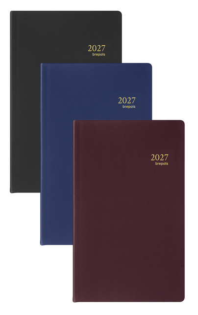 Agenda 2027 Brepols Breplan Seta 7 jours/1 page assorti noir bordeaux bleu