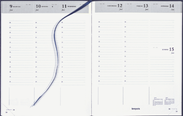 Agenda 2025 Brepols Timing Lima 7dagen/2pagina''s blauw