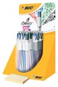 Stylo bille 4 couleurs BIC Shine argenté violet/rose/bleu présentoir 20pièces